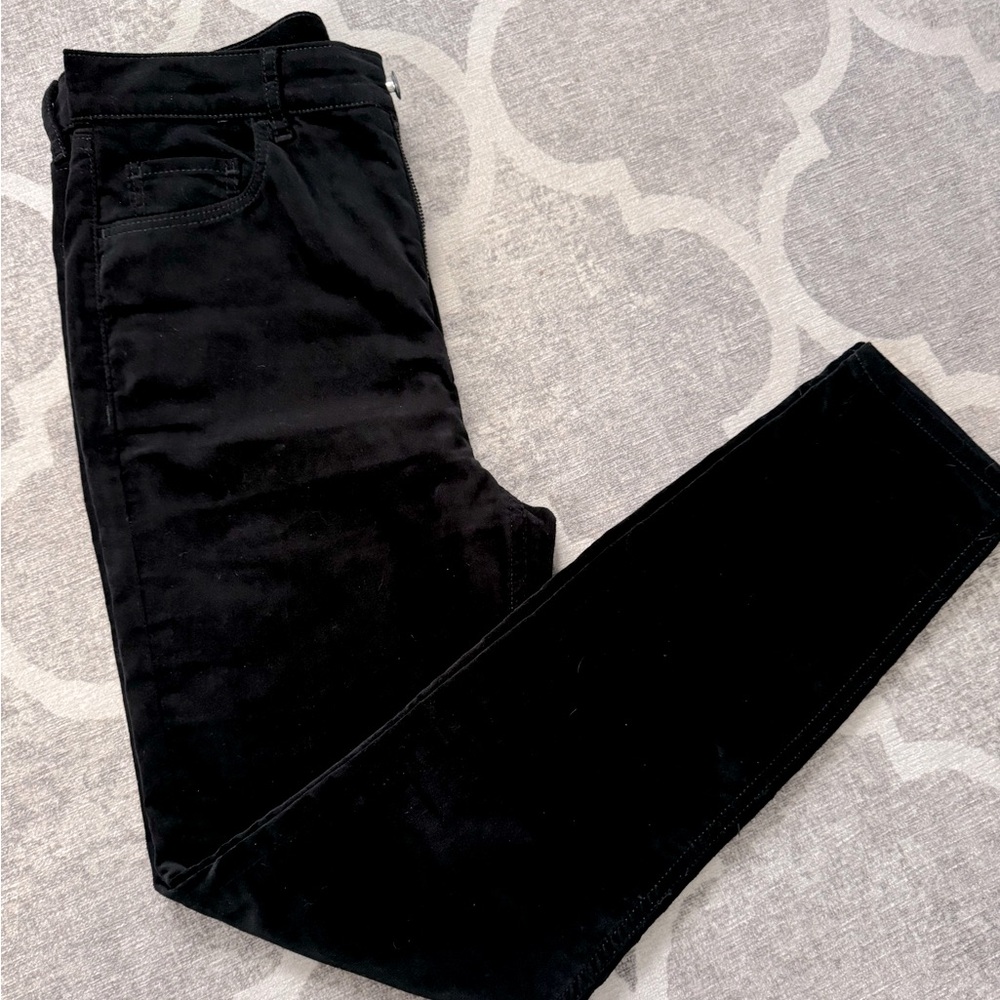 Loft Black Soft Velvet Pants Size 28